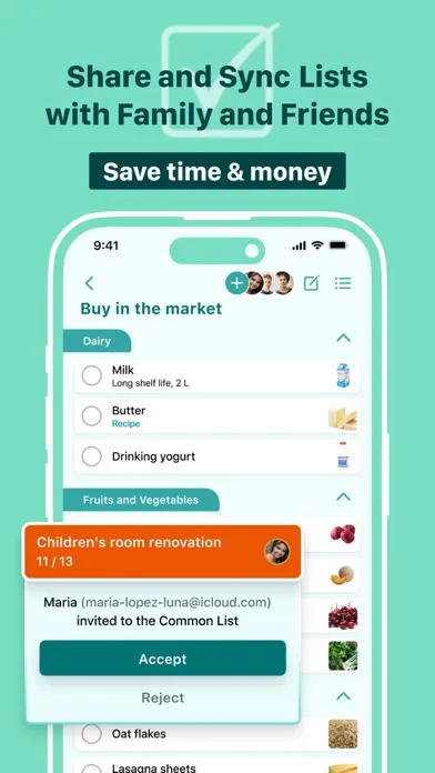 Captures d'écran de Grocery list. Shopping list