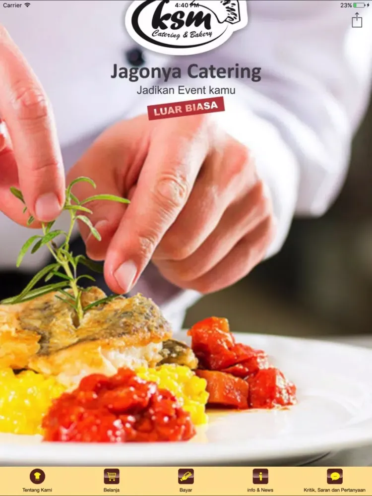 Скриншоты KSM Catering iPad 