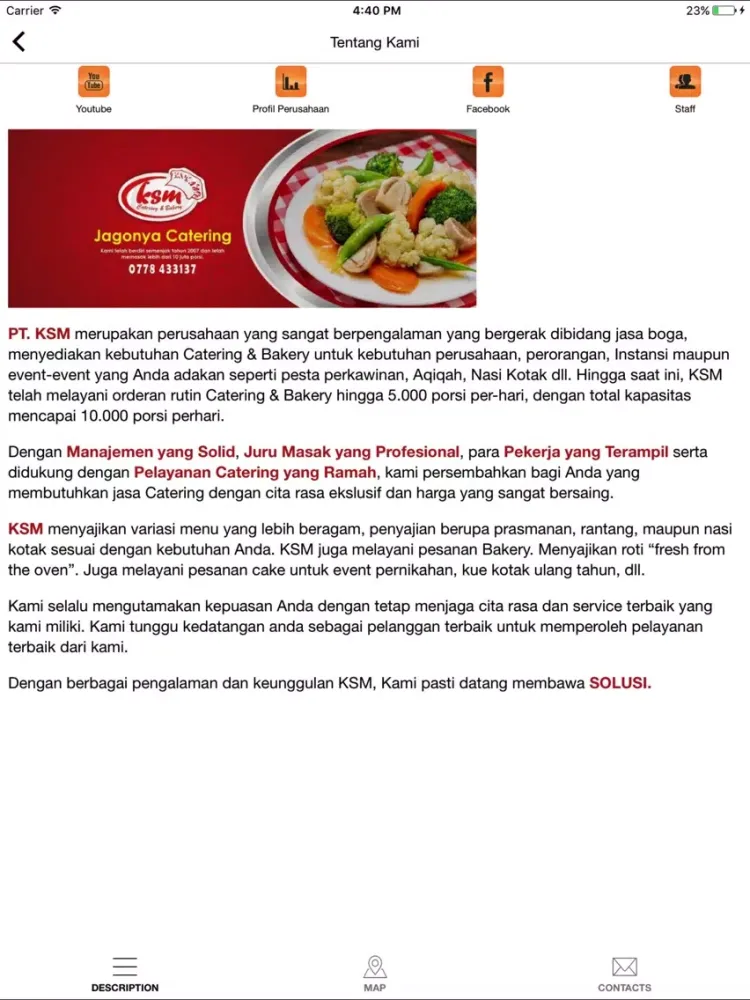 Скриншоты KSM Catering iPad 