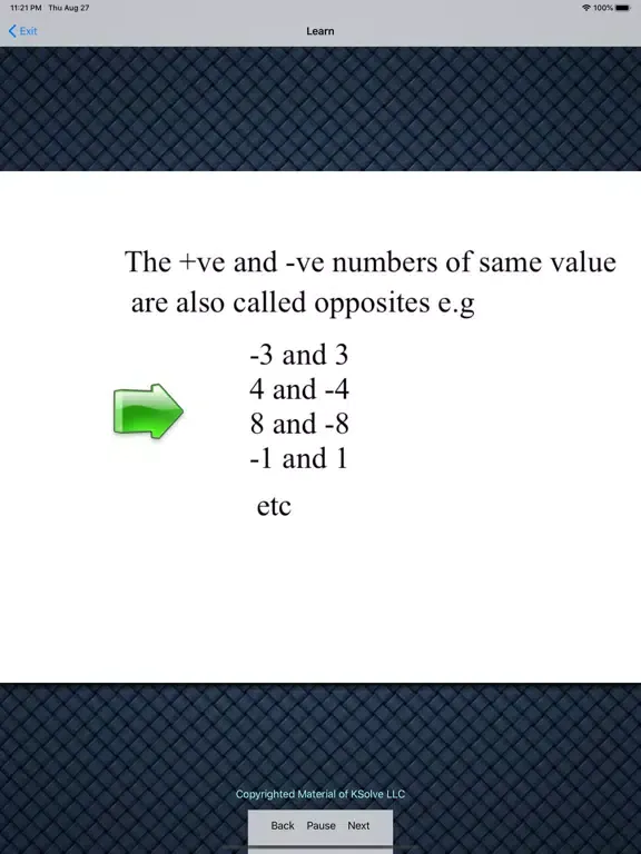 Integers For Pre-Algebra iPad 应用截图
