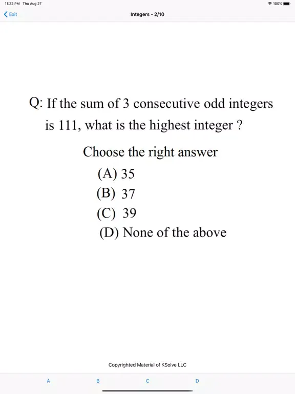 Integers For Pre-Algebra iPad 应用截图