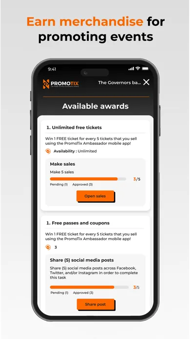 ภาพหน้าจอของ PromoTix Ambassador