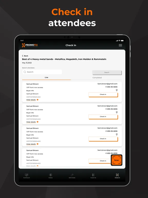 PromoTix Organizer iPad  Screenshots