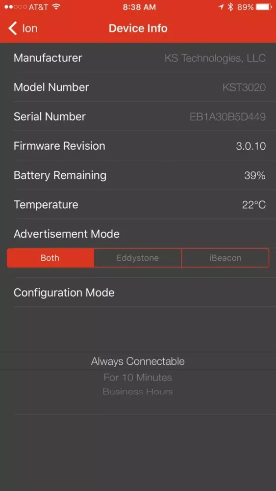 Commissioner - Configure Your Beacon Wirelessly スクリーンショット