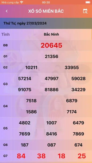 Capturas de pantalla de Xổ số may mắn: Xem xổ số