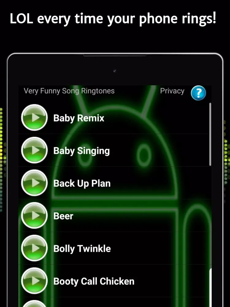 Captures d'écran de Very Funny Song Ringtones