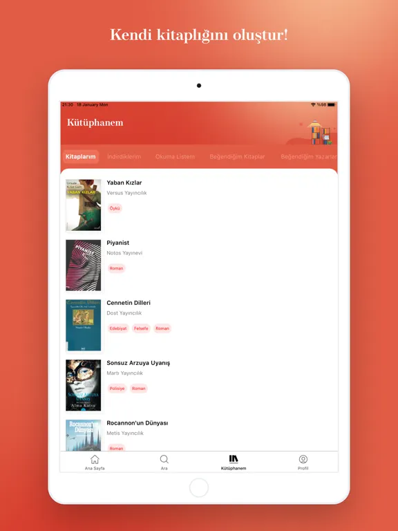 Tangkapan skrin EKitabım iPad 