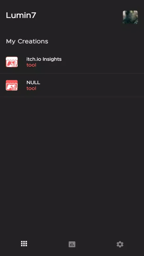 Captures d'écran de itch.io Insights
