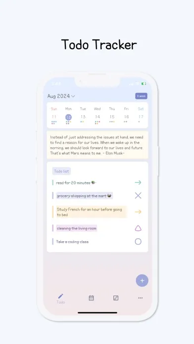 Capturas de tela do todo planner - plan manager