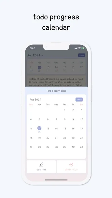 Capturas de tela do todo planner - plan manager