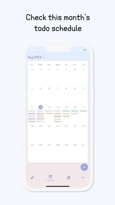 Capturas de tela do todo planner - plan manager