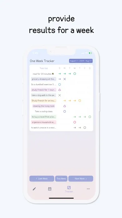 Capturas de tela do todo planner - plan manager