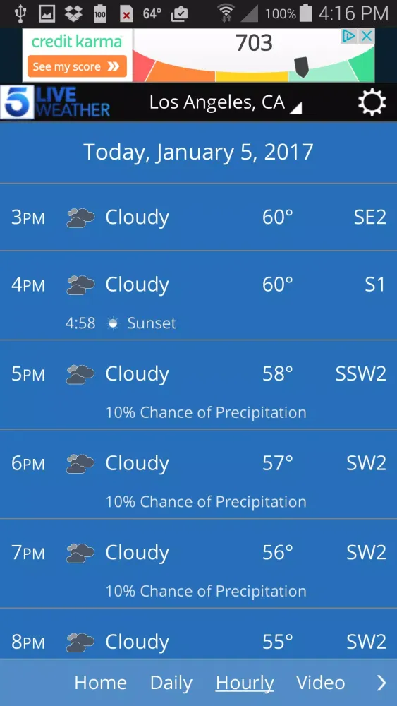 KTLA Los Angeles Weather Screenshots
