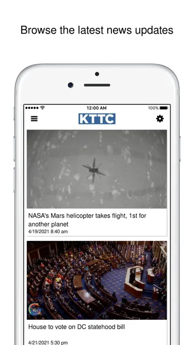 Capturas de tela do KTTC News