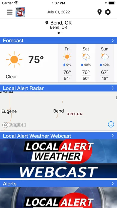 KTVZ Local Alert Weather App Screenshots