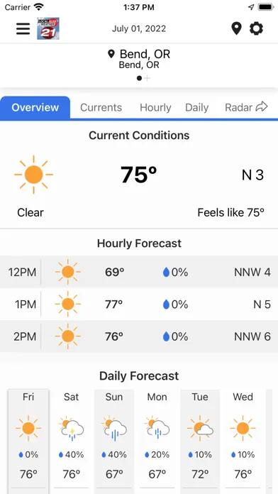 KTVZ Local Alert Weather App Screenshots