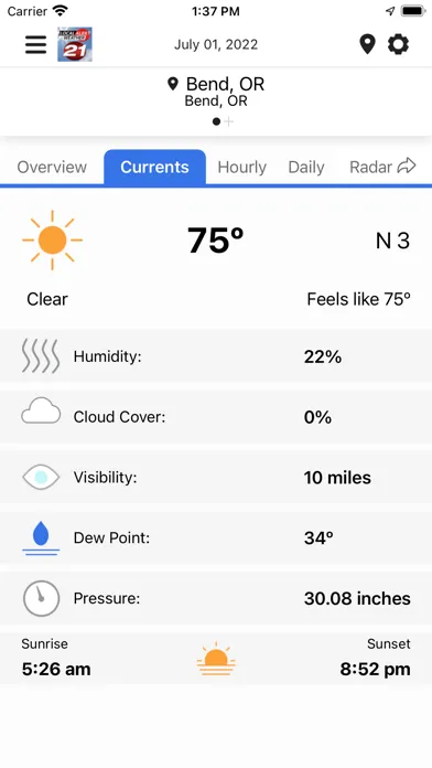 KTVZ Local Alert Weather App Screenshots