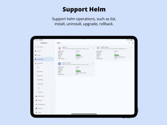 Kubeterm - Kubernetes client iPad 应用截图