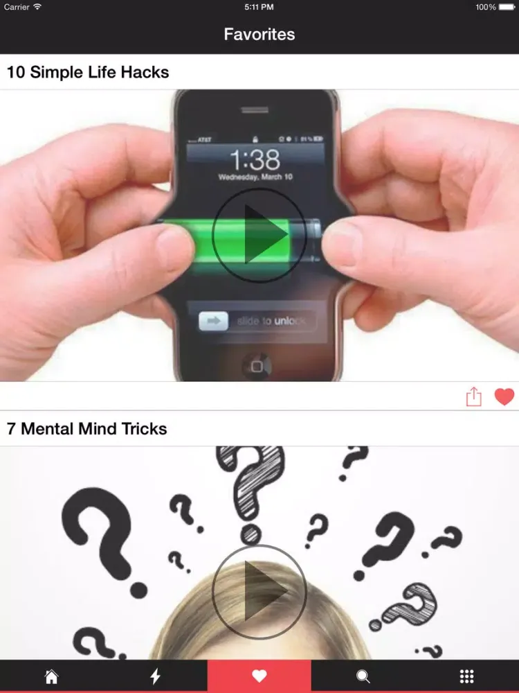 Ảnh chụp màn hình của Life Hack Tips iPad 