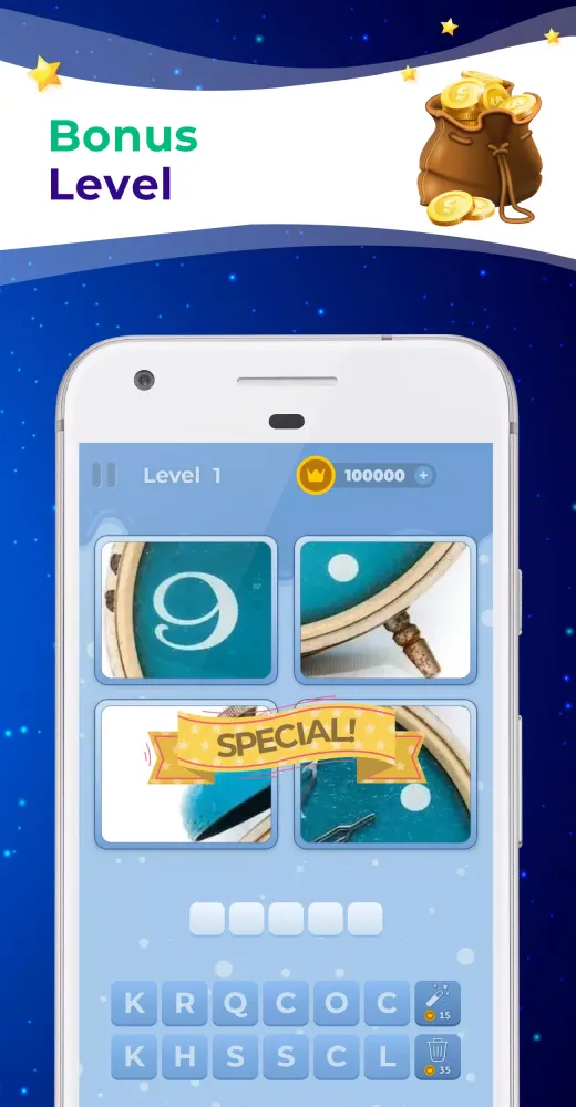 Ảnh chụp màn hình của 4 Pics 1 Word