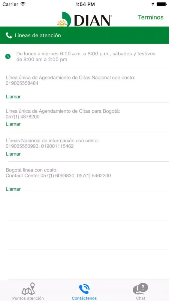 DIAN. Screenshots