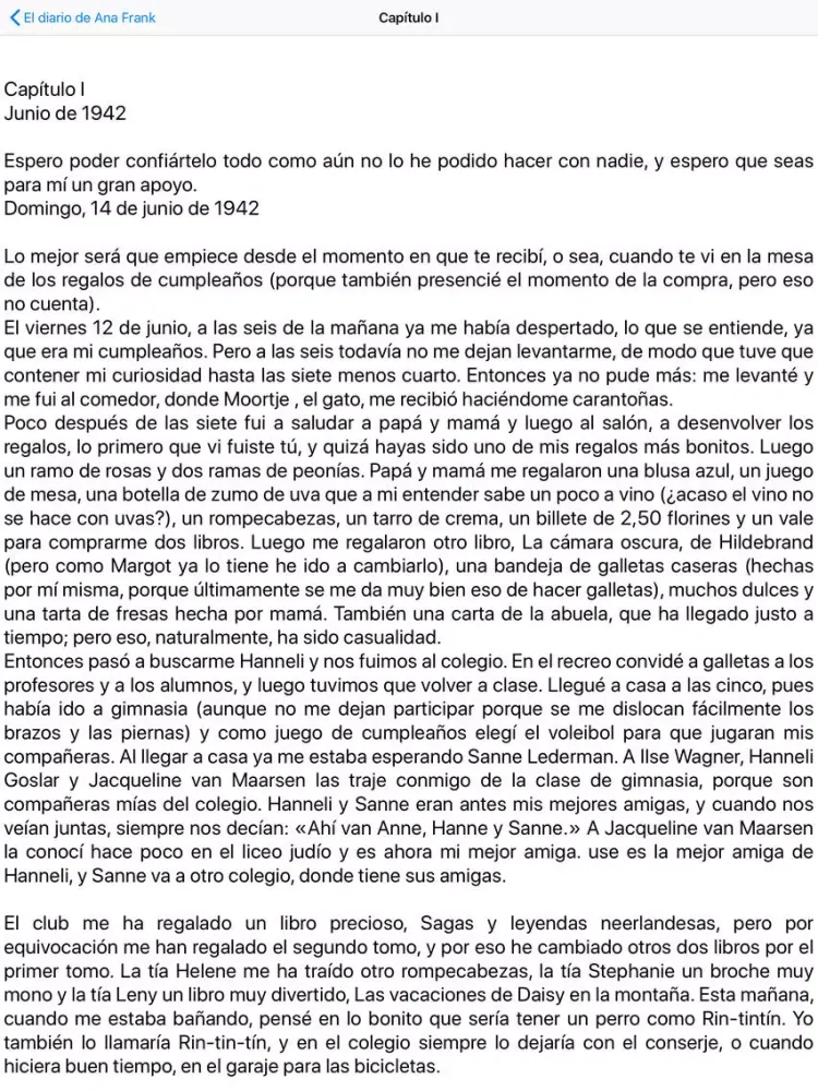 El diario de Ana Frank iPad  스크린샷