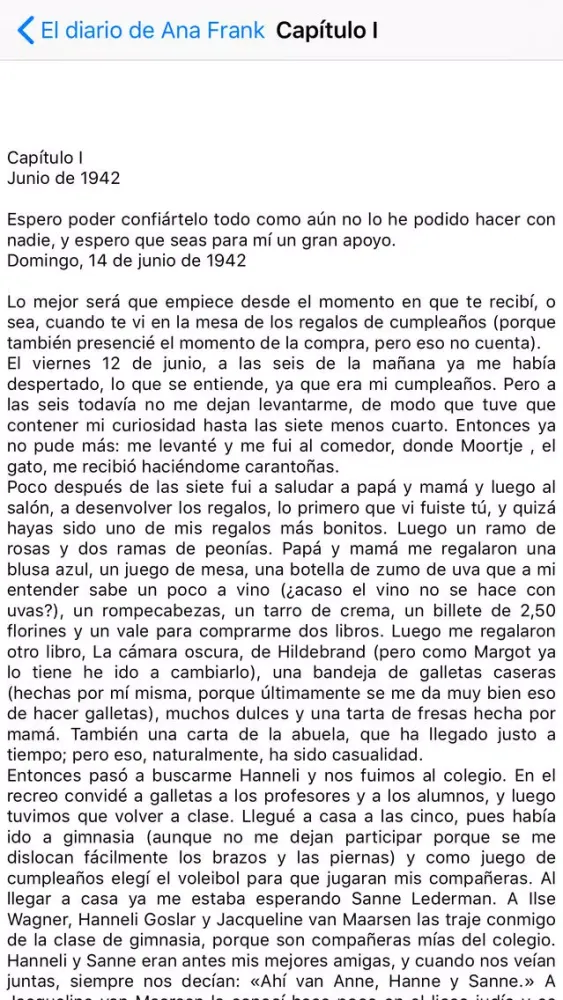 El diario de Ana Frank 스크린샷