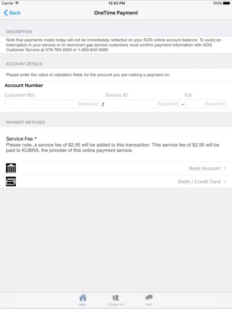 Скриншоты AOG E-Bill iPad 