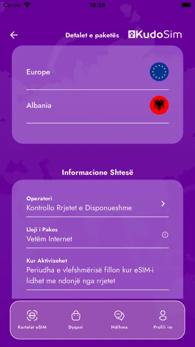 Capturas de pantalla de Kudo eSIM