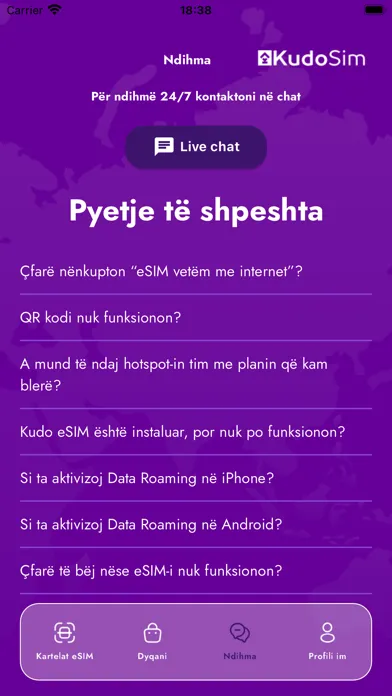 Capturas de pantalla de Kudo eSIM