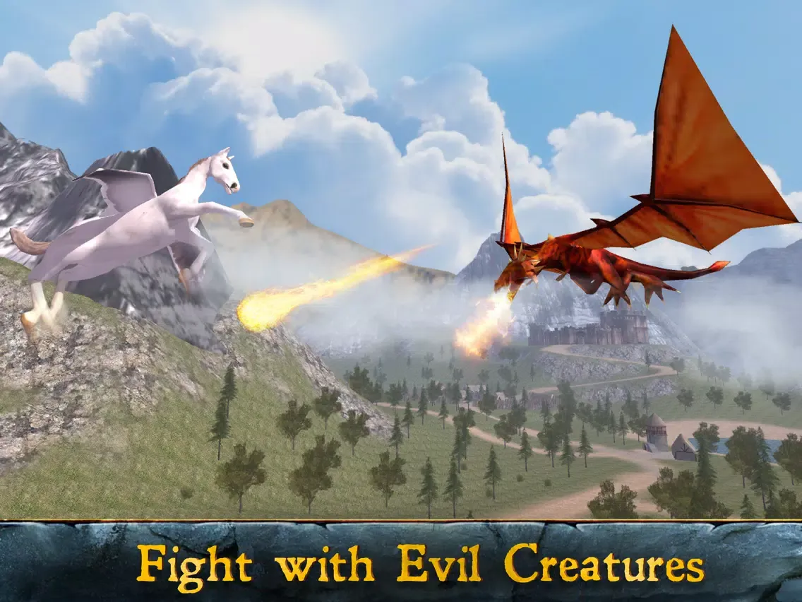 Capturas de tela do Flying Pegasus: Magic Horse Simulator 3D Full iPad 