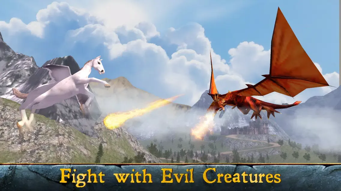 Capturas de tela do Flying Pegasus: Magic Horse Simulator 3D Full