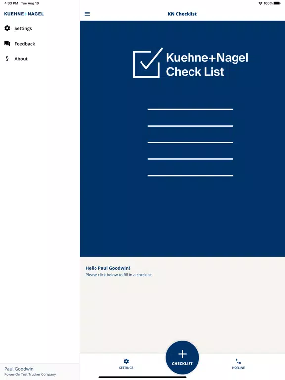 KN Checklist iPad  Ekran Görüntüleri