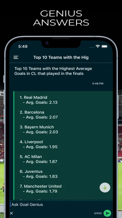 Goal Genius - Soccer stats GPT Screenshots