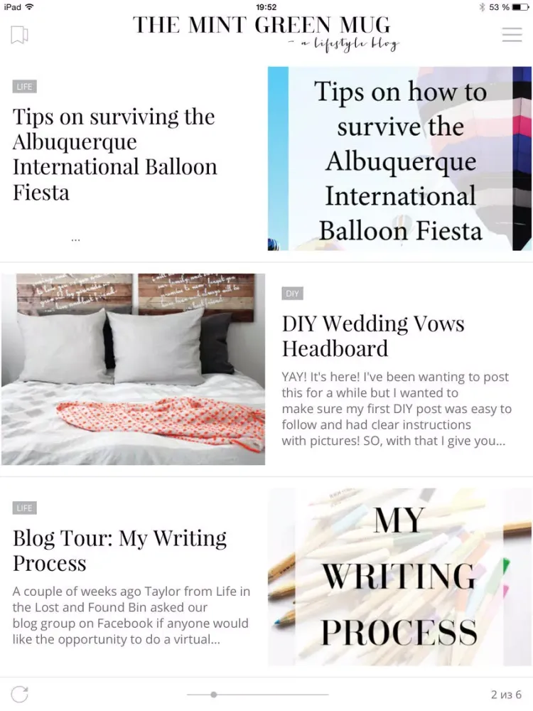 The Mint Green Mug Blog iPad  स्क्रीनशॉट