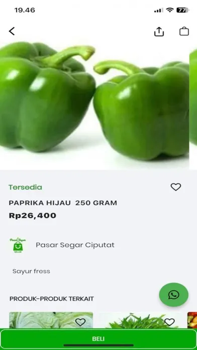Tangkapan skrin Pasar Segar Online
