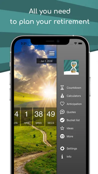 ภาพหน้าจอของ Retirement Countdown App