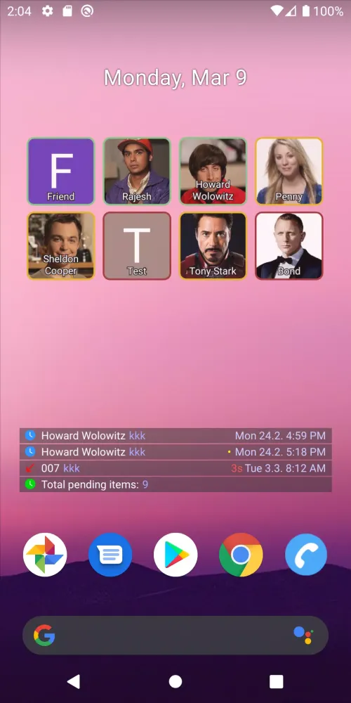 صور Recent Contacts Widget