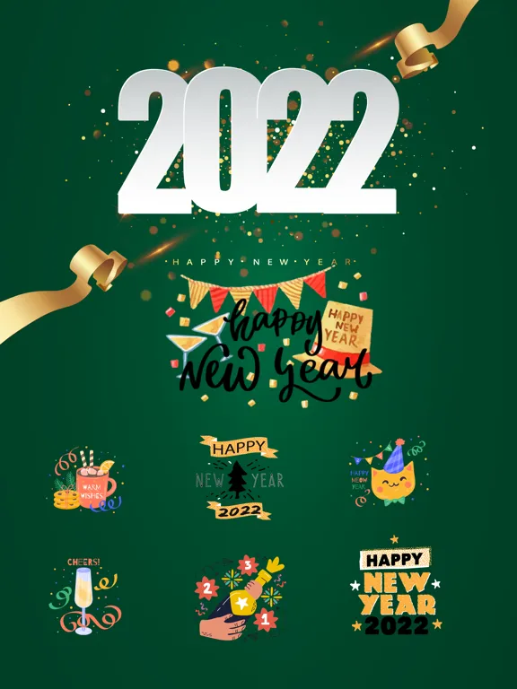 Ảnh chụp màn hình của 2022 Happy New Year Stickers! iPad 