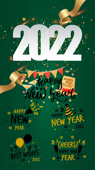 Ảnh chụp màn hình của 2022 Happy New Year Stickers!
