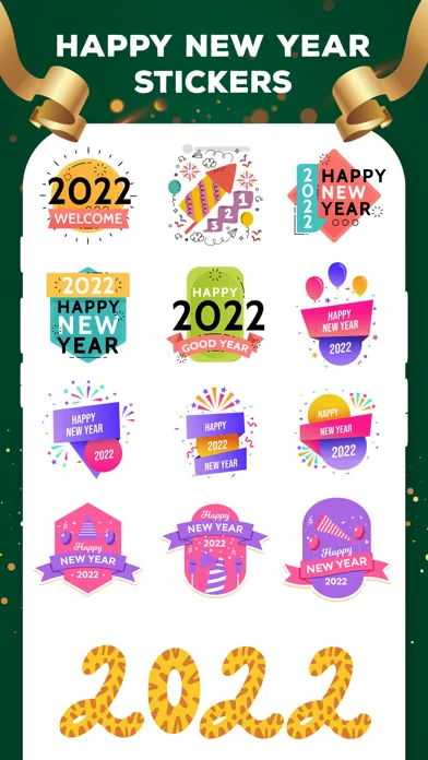 Ảnh chụp màn hình của 2022 Happy New Year Stickers!
