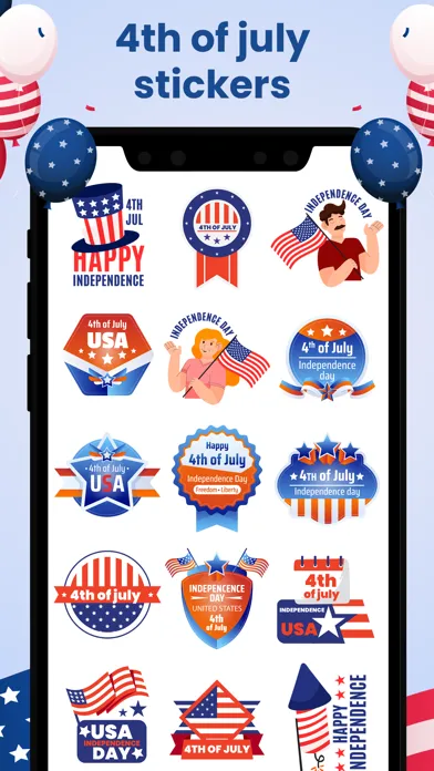 4th July Stickers স্ক্রিনশট