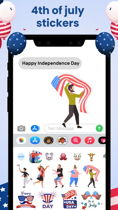 4th July Stickers স্ক্রিনশট