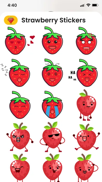 Kawaii Strawberry Emojis Screenshots