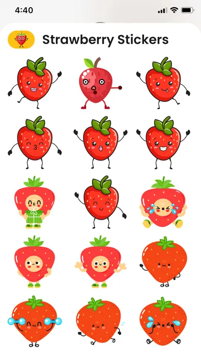 Kawaii Strawberry Emojis Screenshots