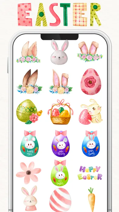 Tangkapan skrin WaterColor Easter Stickers