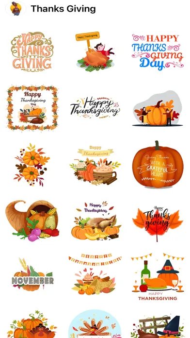 Ảnh chụp màn hình của Happy ThanksGiving HD Stickers