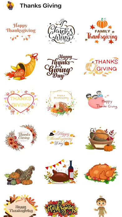 Ảnh chụp màn hình của Happy ThanksGiving HD Stickers