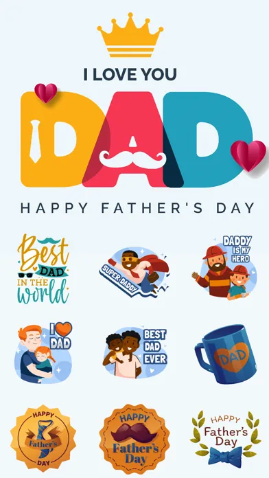 Father's Day Stickers & Quotes سکرین شاٹس