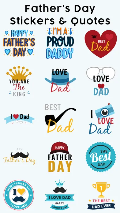 Father's Day Stickers & Quotes سکرین شاٹس